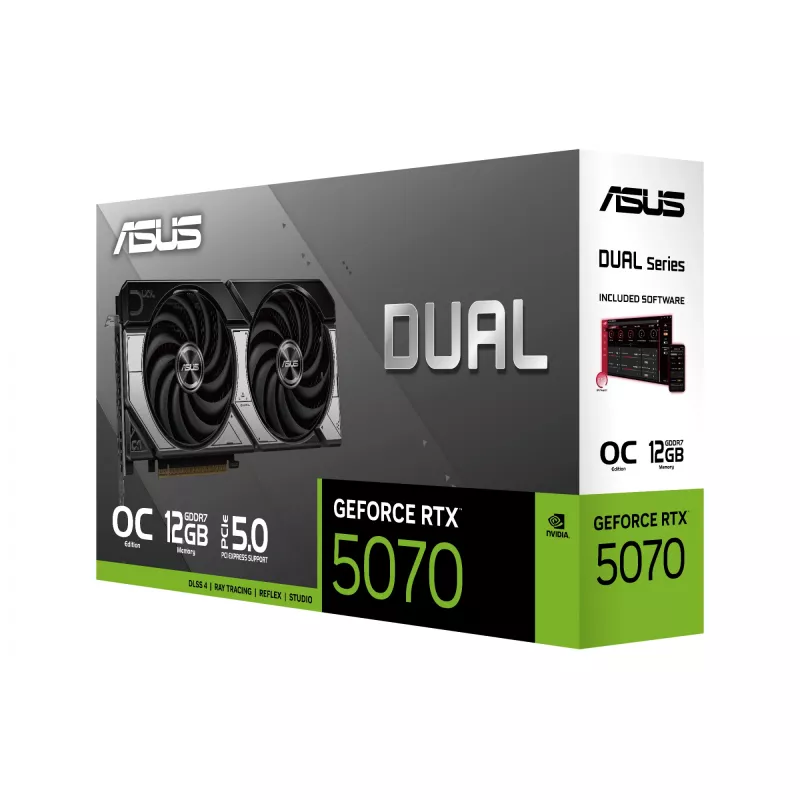 Placa gráfica ASUS GeForce RTX 5070 — 12 GB GDDR7, PCIe 5.0, 192-Bit, 3x DisplayPort 2.1b, 1x HDMI 2.1b