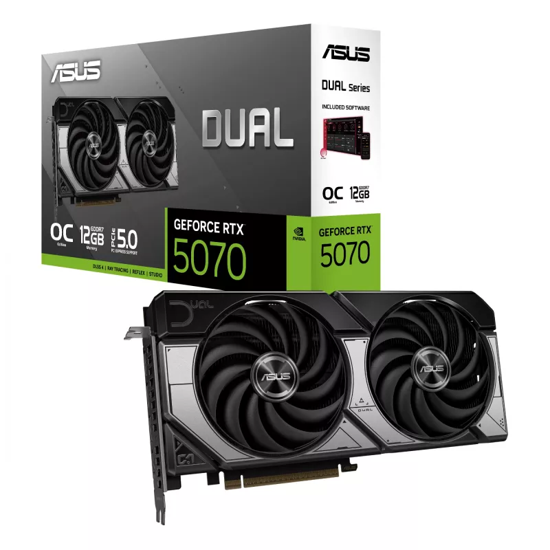 Placa gráfica ASUS GeForce RTX 5070 — 12 GB GDDR7, PCIe 5.0, 192-Bit, 3x DisplayPort 2.1b, 1x HDMI 2.1b
