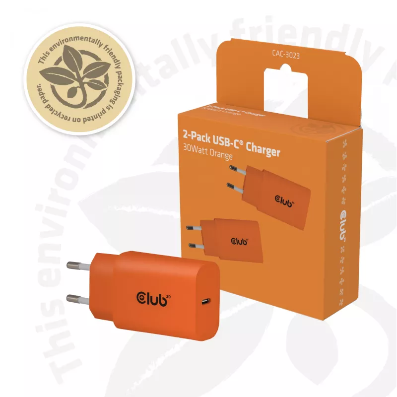 Fonte de alimentação CLUB3D CAC-3023, 30 W, adaptador compacto para dispositivos portáteis