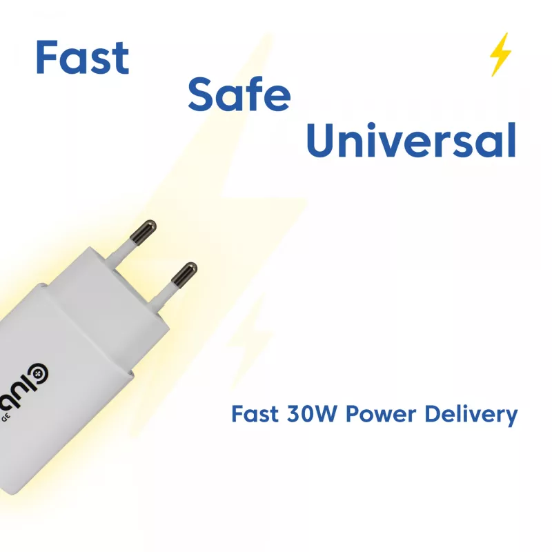 Carregador USB‑C pack de 2 CLUB3D CAC-3020, 30 W no total, branco