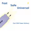 Fonte de alimentação club 3d carregador USB-C 30W pack de 2 compacto para telemóveis e tablets