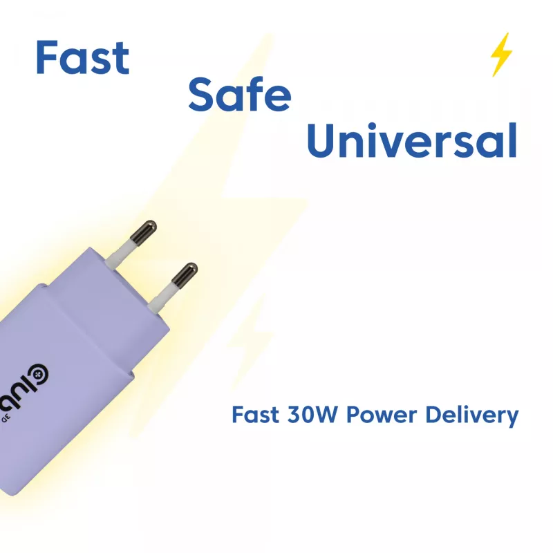 Fonte de alimentação club 3d carregador USB-C 30W pack de 2 compacto para telemóveis e tablets