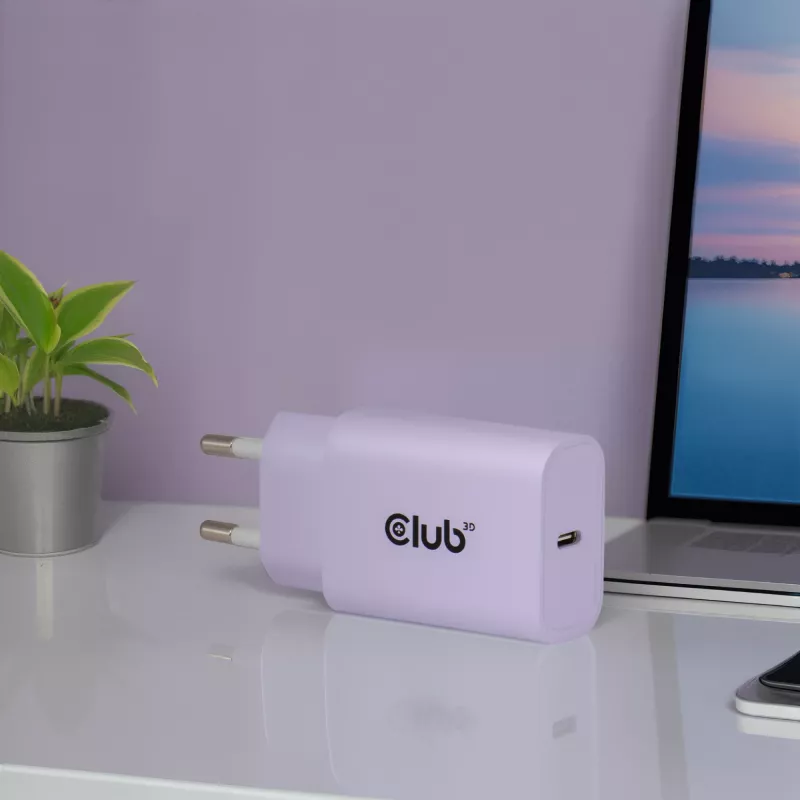 Fonte de alimentação club 3d carregador USB-C 30W pack de 2 compacto para telemóveis e tablets