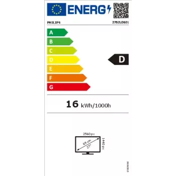 Monitor Philips 3000 series 27B2U3601/00 68,6 cm (27 polegadas) 2560 x 1440 píxeis Quad HD LCD preto