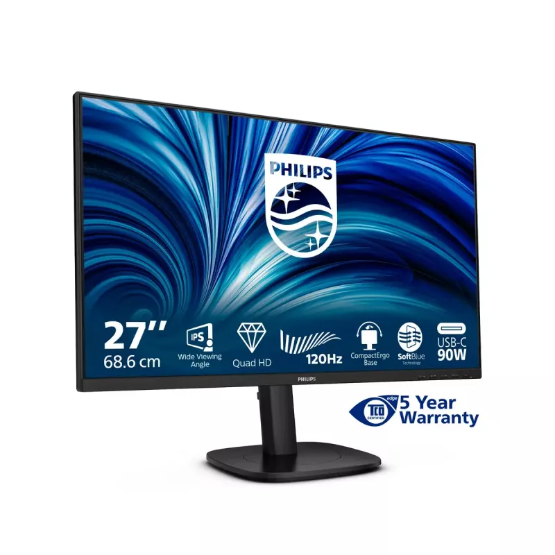 Monitor Philips 3000 series 27B2U3601/00 68,6 cm (27 polegadas) 2560 x 1440 píxeis Quad HD LCD preto