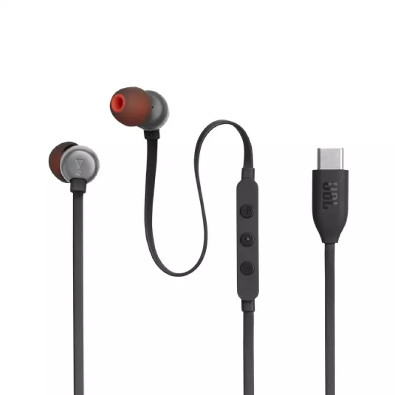 Headset JBL Tune 310C com fios intra-auriculares chamadas/música USB-C preto