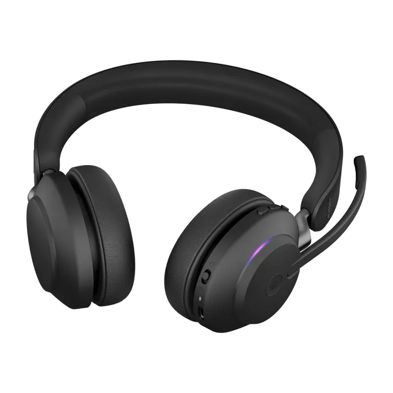Jabra Evolve2 65 USB-C preto MS base de carregamento estéreo