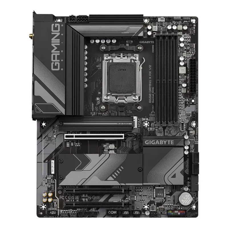 Placa-mãe GIGABYTE B650 GAMING X AX V2 - CPUs AMD Ryzen 9000 Series, VRM 8+2+2 fases, até 8000MHz DDR5 (OC), 1xPCIe 5.0 + 2xPCIe 4.0 M.2, 2.5GbE LAN, WIFI 6E, USB 3.2 Gen 2