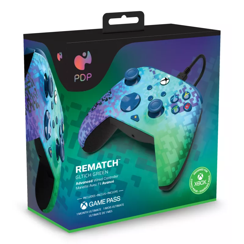 “PDP Rematch Advanced” preto, verde USB comando de jogos analógico / digital PC, Xbox One, Xbox Series S, Xbox Series X
