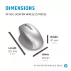 Rato sem fios HP 930 Creator, para destros, Bluetooth, 3000 DPI, prateado