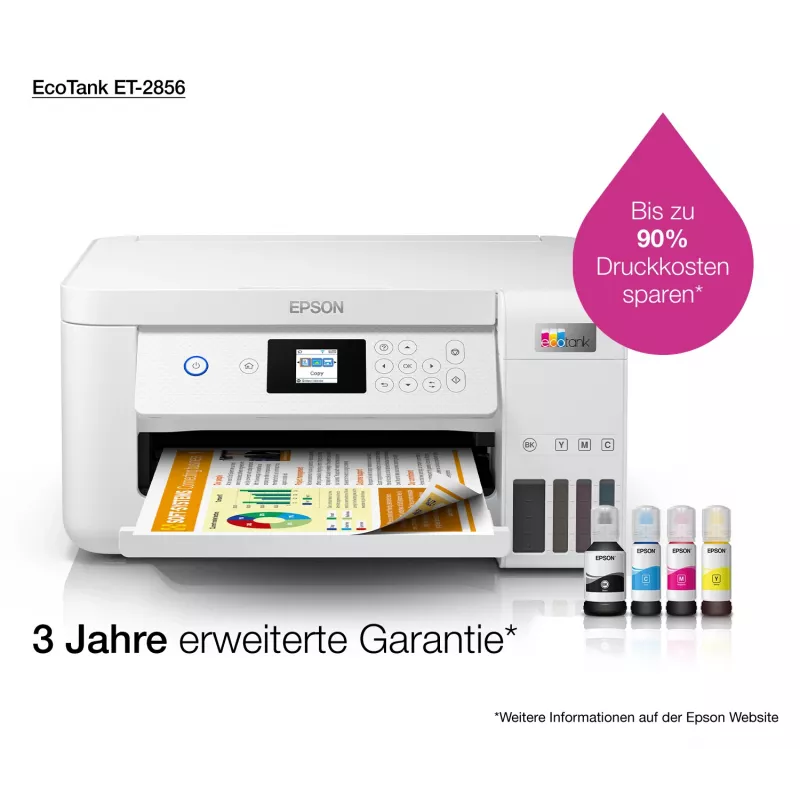 Epson EcoTank ET-2856 Jato de tinta A4 5760 x 1440 DPI 33 ppm Wi-Fi