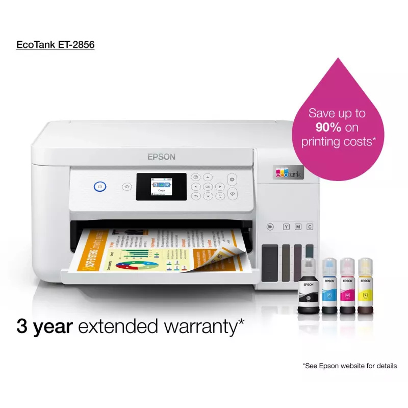 Epson EcoTank ET-2856 Jato de tinta A4 5760 x 1440 DPI 33 ppm Wi-Fi