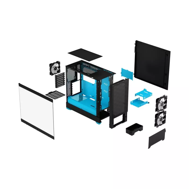 FRACTAL DESIGN Pop Air RGB Cyan Core TG Clear Tint