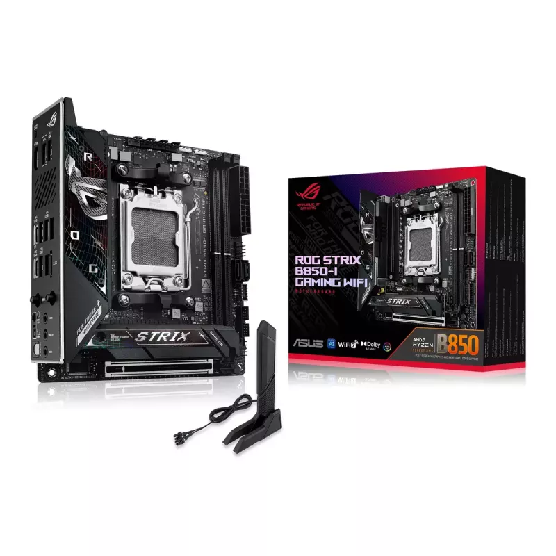 Motherboard ASUS ROG STRIX B850-I GAMING WIFI, AMD B850, Socket AM5, mini ITX, 2x DDR5, Wi-Fi 7, 2.5Gb LAN