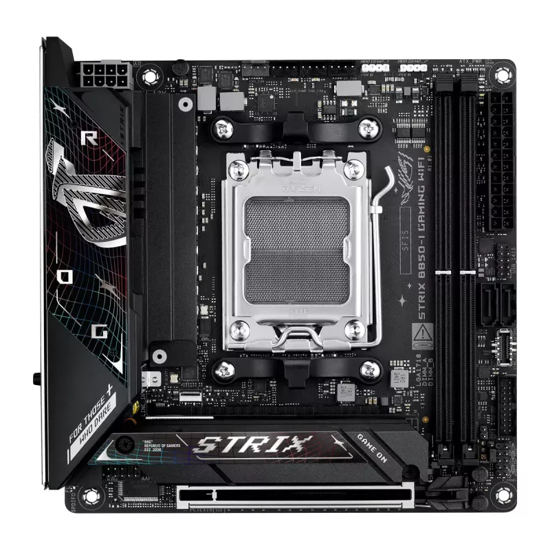 Motherboard ASUS ROG STRIX B850-I GAMING WIFI, AMD B850, Socket AM5, mini ITX, 2x DDR5, Wi-Fi 7, 2.5Gb LAN