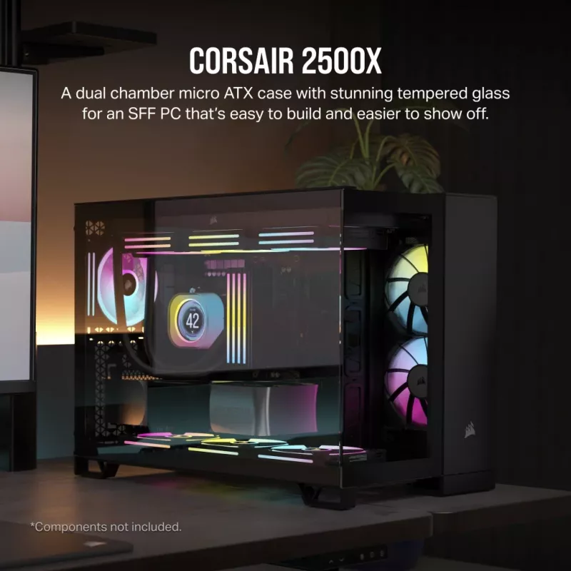 Caixa de PC CORSAIR - Mid-Tower - 2500x Dual Chamber - preto