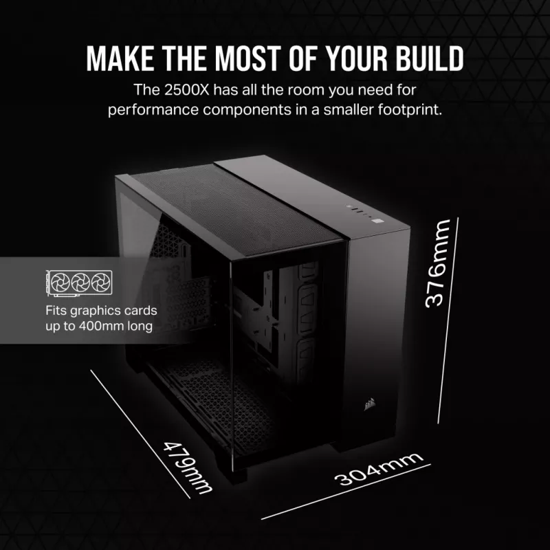 Caixa de PC CORSAIR - Mid-Tower - 2500x Dual Chamber - preto