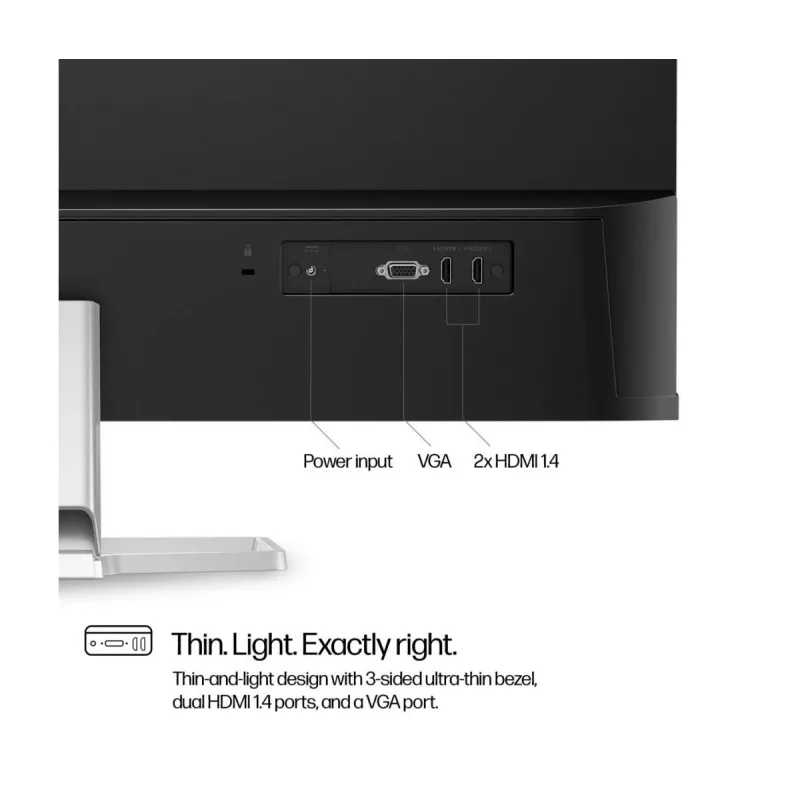 Monitor HP Series 5 FHD 532sf de 31,5 polegadas, painel VA 1920×1080, 100 Hz, 300 cd/m², contraste 3000:1, HDMI×2 + VGA, inclinável, prateado