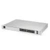 Switch gerido UBIQUITI USW-PRO-24-EU — 24× Gigabit RJ-45, 2× SFP+, L2/L3, montagem em rack, prateado