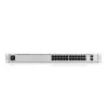 Switch gerido UBIQUITI USW-PRO-24-EU — 24× Gigabit RJ-45, 2× SFP+, L2/L3, montagem em rack, prateado