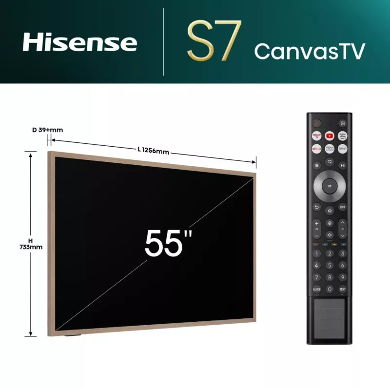 Televisor Hisense 55 polegadas S7NQTUK Canvas com Freely & ArtMode