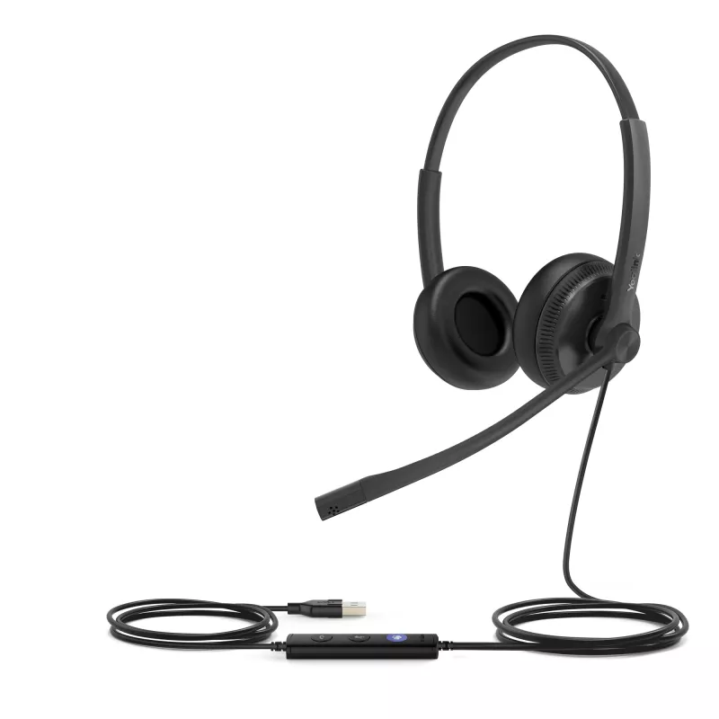 Yealink UH34 Dual Teams headset, com fios, escritório/call center, 20 - 20000 Hz, 118 g, headset, preto