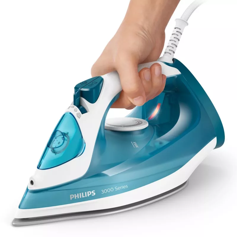 Ferro de engomar a vapor Philips DST3011/20 — 2100 W, base cerâmica, depósito 0,3 L, cabo 1,9 m, azul