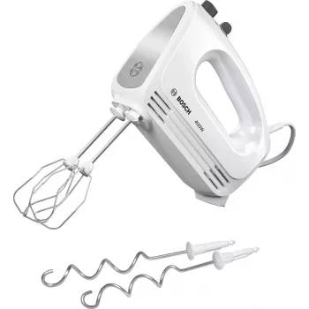Batedeira manual Bosch MFQ24200 — 400 W, 4 velocidades, turbo, aço escovado/branco