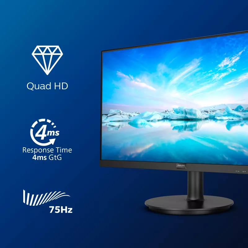Monitor de computador Philips V Line 275V8LA/00 68,6 cm (27 polegadas) 2560 x 1440 píxeis Quad HD LED preto
