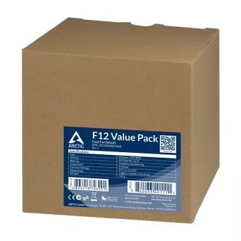 ARCTIC F12 ventoinha de caixa standard 120 mm, pack de 5, preta