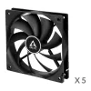 ARCTIC F12 ventoinha de caixa standard 120 mm, pack de 5, preta