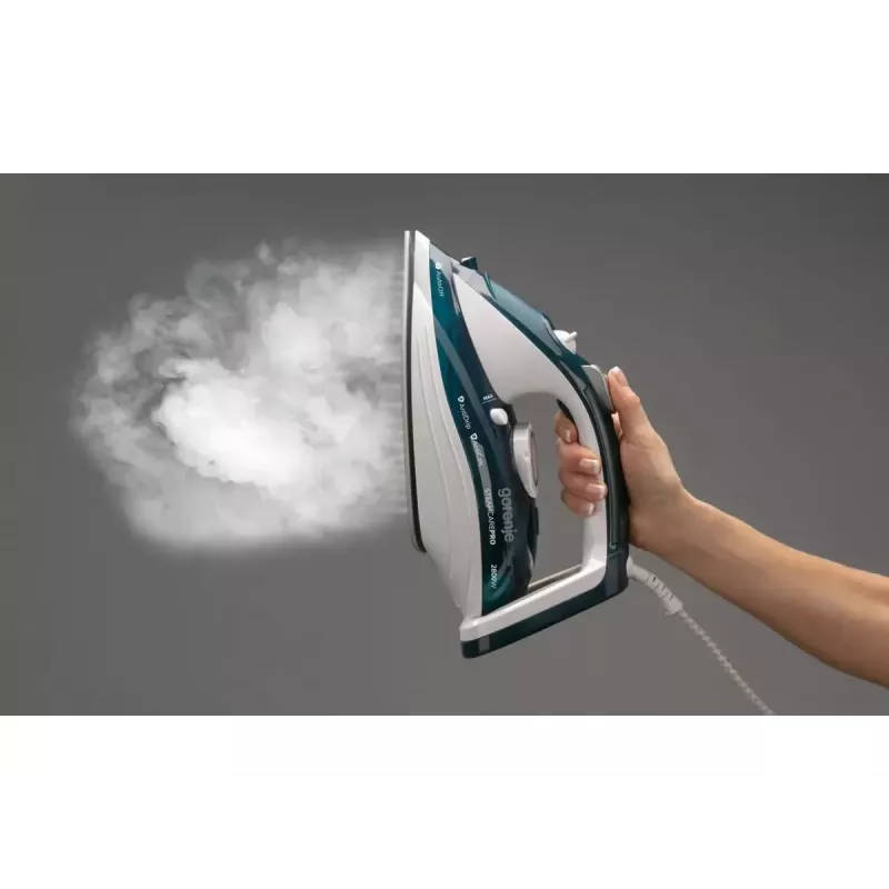 Ferro de engomar a vapor Gorenje SIH2800TQC com base cerâmica 2800 W azul