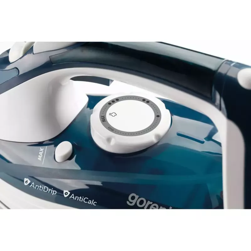 Ferro de engomar a vapor Gorenje SIH2800TQC com base cerâmica 2800 W azul