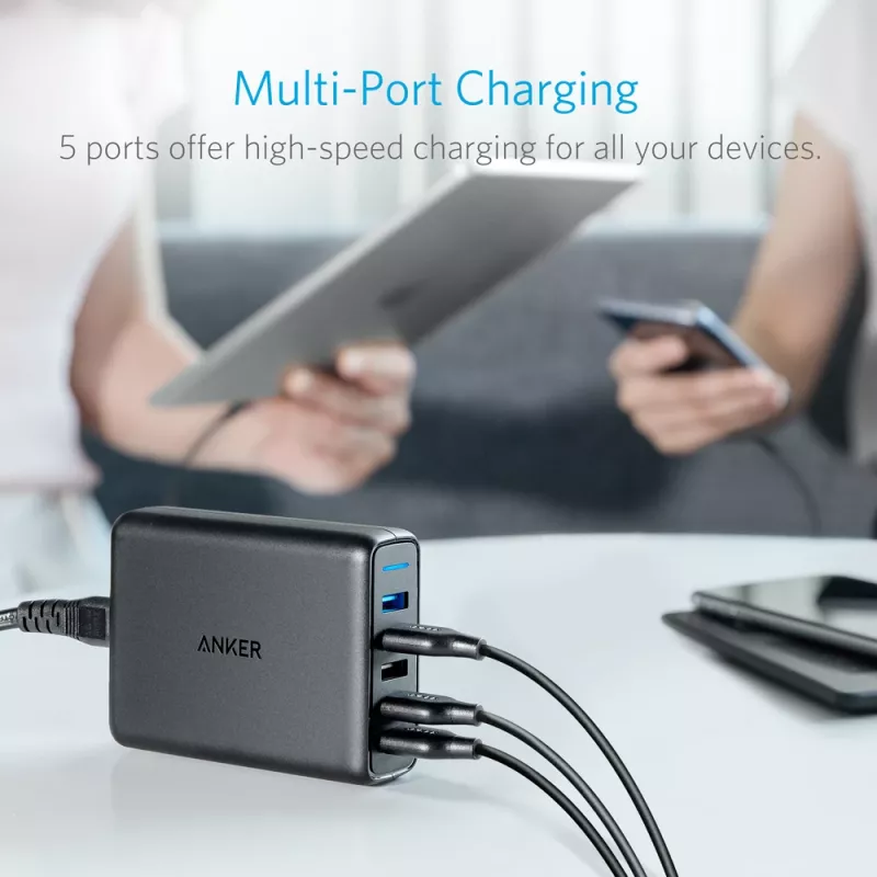 ANKER Powerport Speed 5 2x Quick Charge 3.0 Eu preto