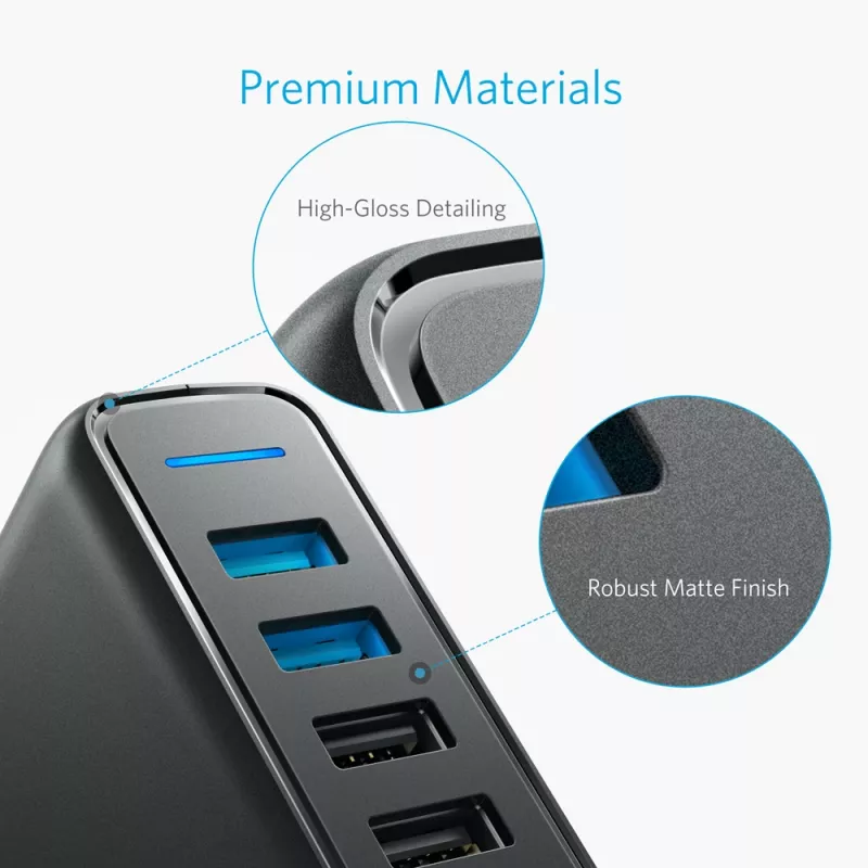 ANKER Powerport Speed 5 2x Quick Charge 3.0 Eu preto