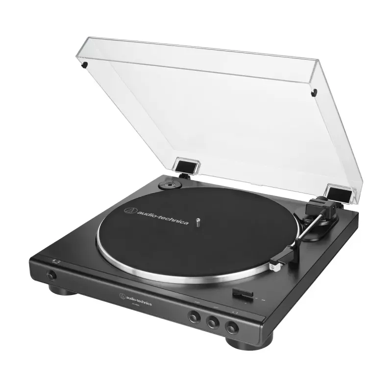 Gira-discos com transmissão por correia Audio-Technica AT-LP60X totalmente automático preto