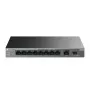 Switch não gerido TP-LINK LS1210GP 10 portas Gigabit, 8× PoE+ (61 W total), 1× SFP, 9× RJ-45 Gigabit