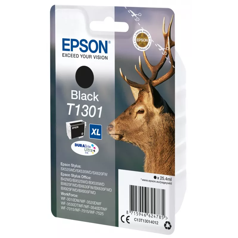 Tinta Epson Stag embalagem individual preto T1301 DURABrite Ultra