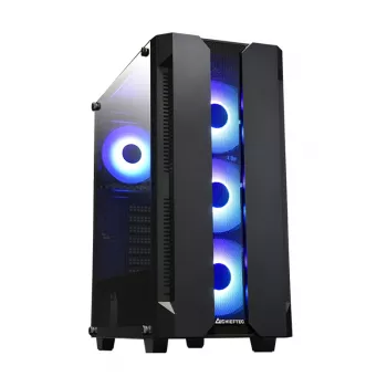 Caixa de PC CHIEFTEC GS-01B-OP torre preto – vidro temperado, ventoinha RGB, suporta ATX/Micro-ATX, GPU até 320 mm