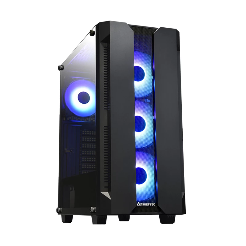 Caixa de PC CHIEFTEC GS-01B-OP torre preto – vidro temperado, ventoinha RGB, suporta ATX/Micro-ATX, GPU até 320 mm