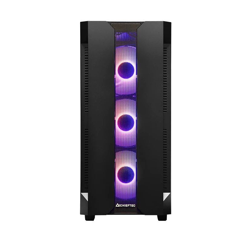 Caixa de PC CHIEFTEC GS-01B-OP torre preto – vidro temperado, ventoinha RGB, suporta ATX/Micro-ATX, GPU até 320 mm