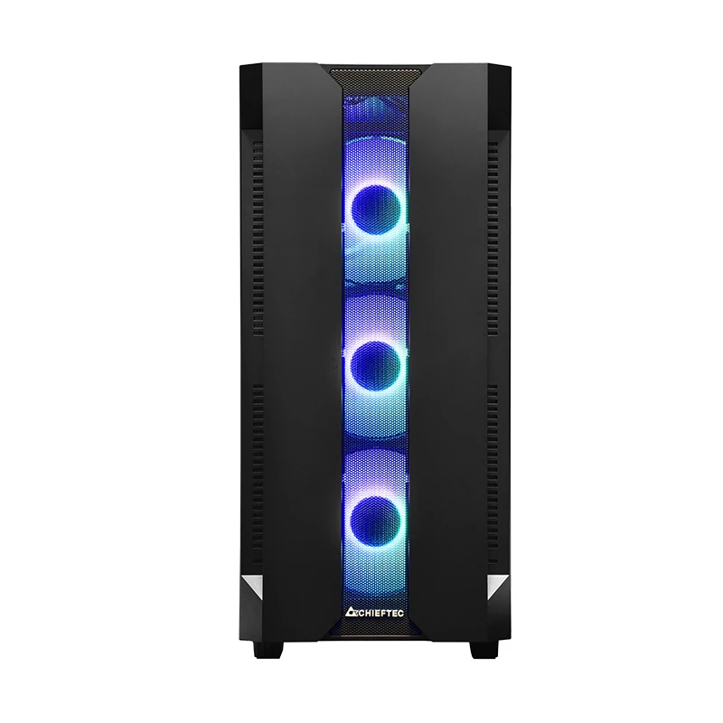 Caixa de PC CHIEFTEC GS-01B-OP torre preto – vidro temperado, ventoinha RGB, suporta ATX/Micro-ATX, GPU até 320 mm