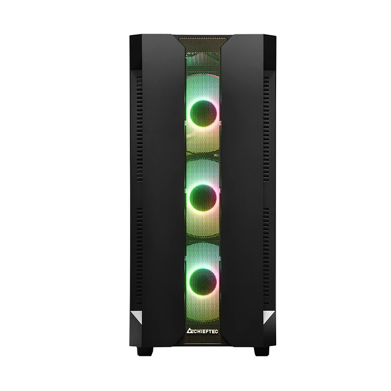 Caixa de PC CHIEFTEC GS-01B-OP torre preto – vidro temperado, ventoinha RGB, suporta ATX/Micro-ATX, GPU até 320 mm