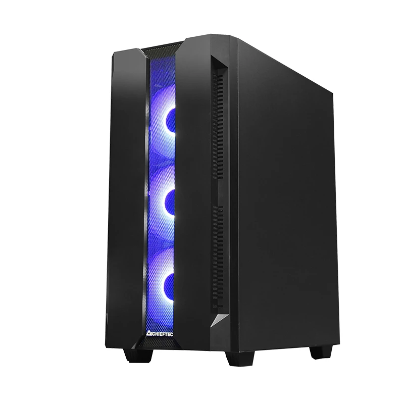 Caixa de PC CHIEFTEC GS-01B-OP torre preto – vidro temperado, ventoinha RGB, suporta ATX/Micro-ATX, GPU até 320 mm
