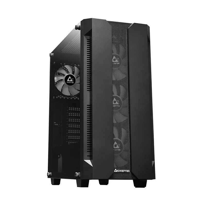 Caixa de PC CHIEFTEC GS-01B-OP torre preto – vidro temperado, ventoinha RGB, suporta ATX/Micro-ATX, GPU até 320 mm