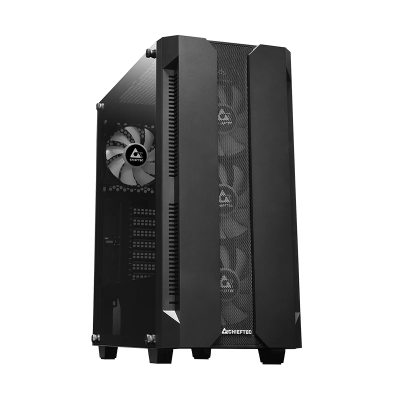 Caixa de PC CHIEFTEC GS-01B-OP torre preto – vidro temperado, ventoinha RGB, suporta ATX/Micro-ATX, GPU até 320 mm