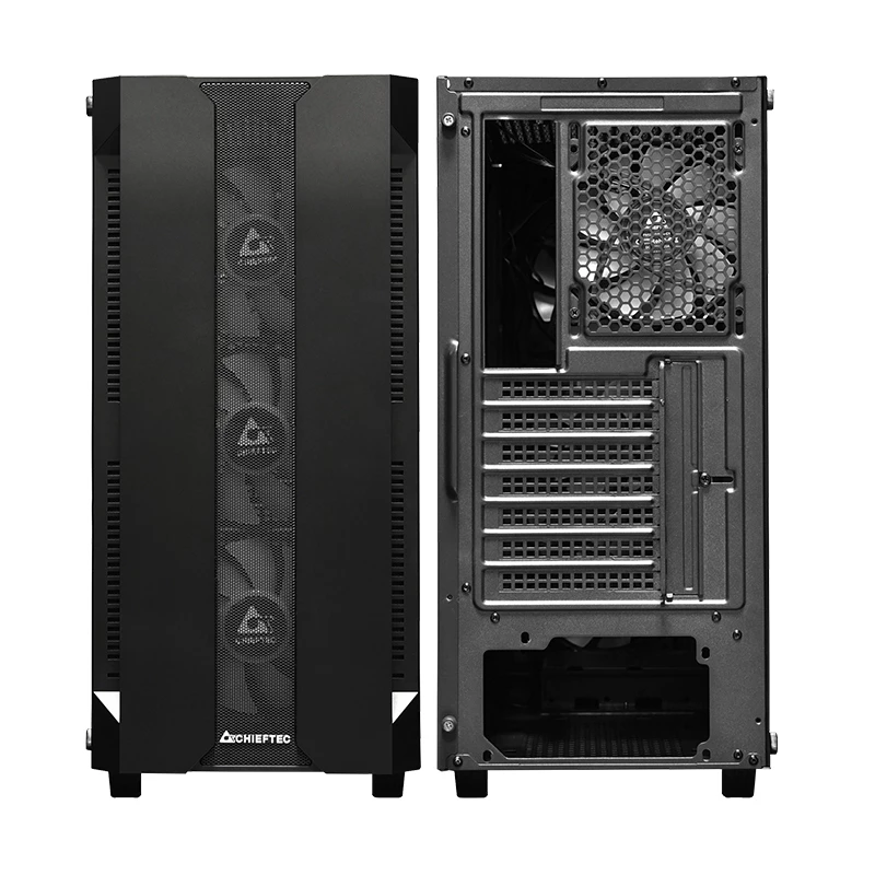 Caixa de PC CHIEFTEC GS-01B-OP torre preto – vidro temperado, ventoinha RGB, suporta ATX/Micro-ATX, GPU até 320 mm