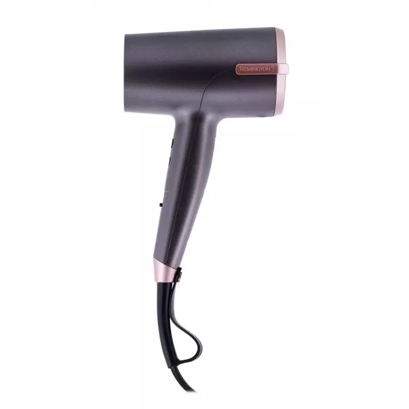 Secador de cabelo Remington D6077 2000 W, função de iões, jato frio, difusor, 3 níveis de temperatura, cinzento/bronze