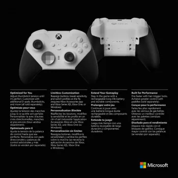 Comando Microsoft Xbox Elite Wireless Series 2 Core preto branco Bluetooth USB