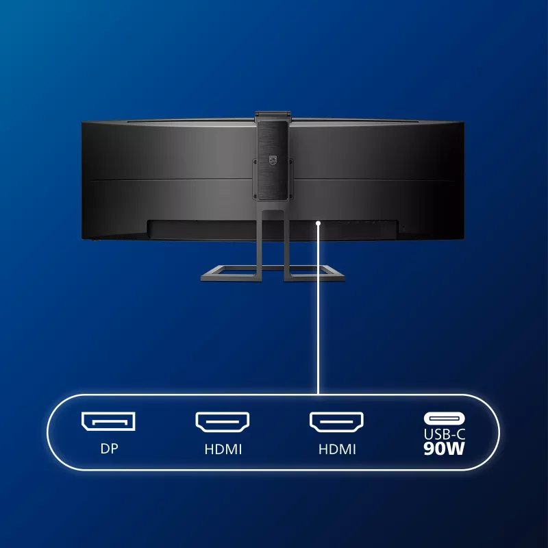 Philips P Line 32:9 SuperWide Curved Ecrã LCD 499P9H/00, 124 cm (48,8 polegadas), 5120 x 1440 píxeis, UltraWide Dual Quad HD, LCD, 5 ms, preto